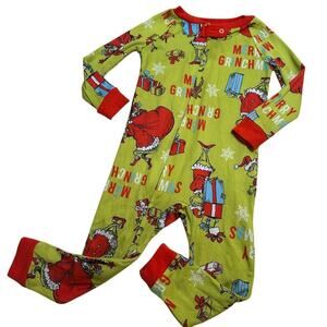 The Grinch Baby One Piece Sleeper sz 18 m